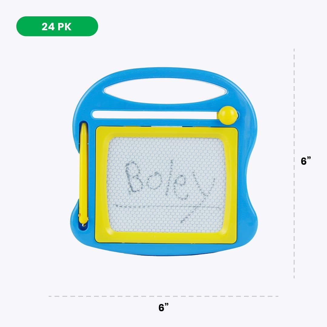 Boley Mini Doodle Boards - 24 Pk Magnetic Drawing Board Set for Kids - Portable Toddler Writing Tablet & Sketch Pad for Ages 3+