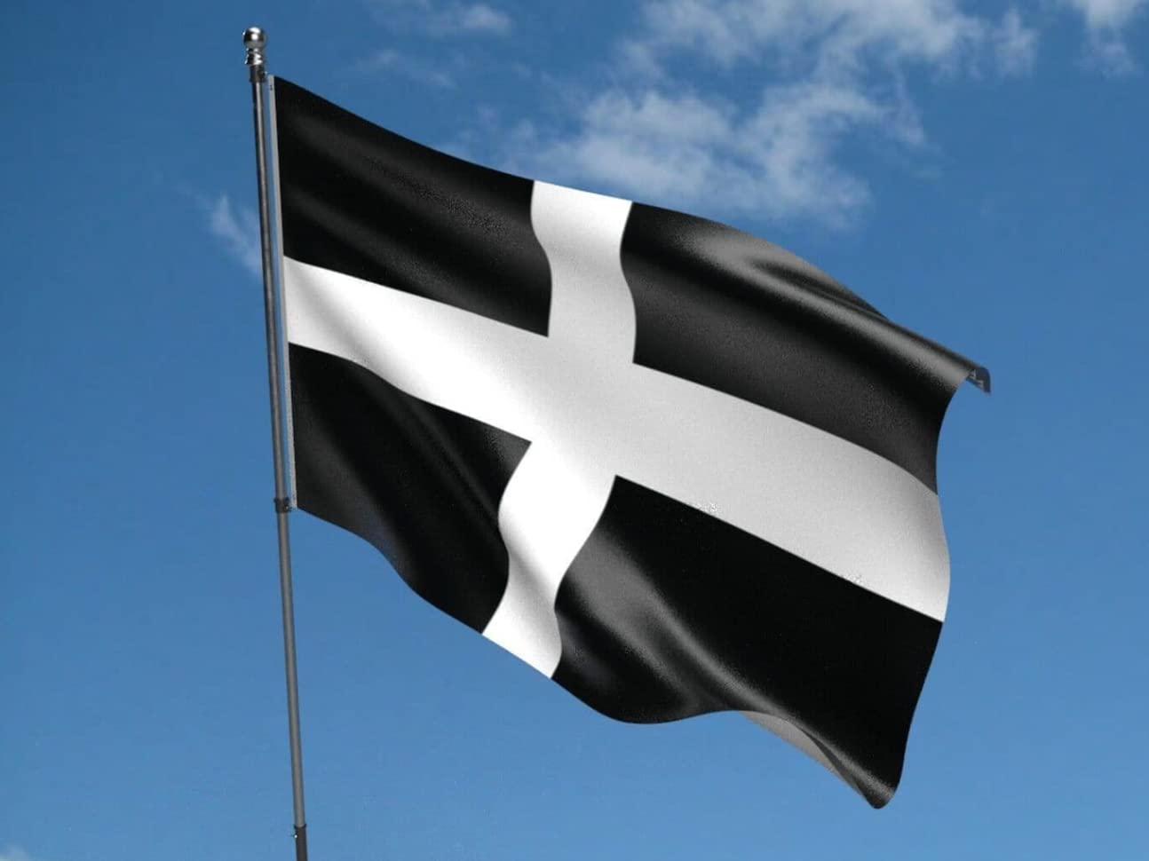 Strength & Honour | Cornwall Cornish County Flag MASSIVE 8'x5' (2.4m long!) - Vivid Colour and UV Fade Resistant - Canvas Header and Double Stitched - Polyester Banner with Brass Grommets Eyelets