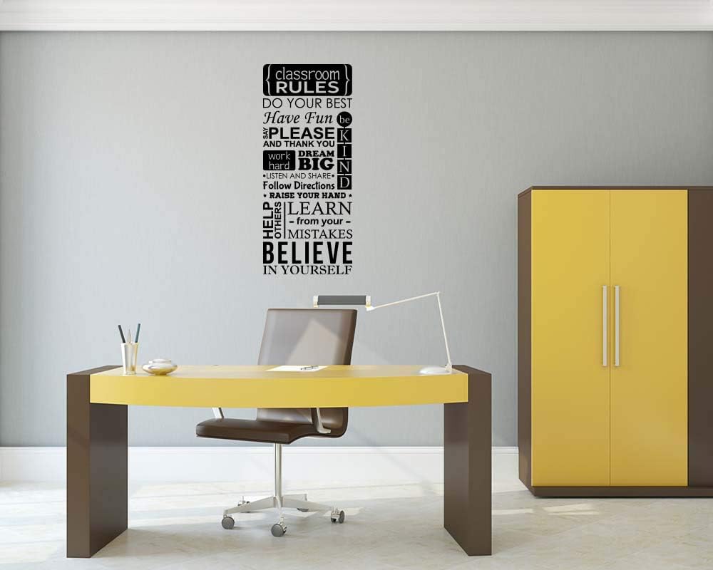 Classroom Rules Wall Sticker Student Motivational Quotes Decal Vinyl Lettering Inspirational Saying Art Educational Study Decorations School Decor Ideas hq65