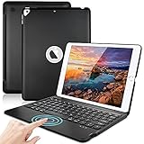 Lachesis Funda con teclado con panel táctil para iPad de 8ª y 7ª generación (iPad 2020/2019), iPad Air 3, iPad Pro 10.5, iPad 10.2 con teclado con trackpad - Ultra fino Bluetooth para despertar/dormir