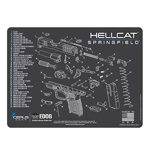 EDOG Springfield Armory Hellcat EDOG Cerus Gear Schematic (Exploded View) Heavy Duty Pistol Cleaning 12x17 Padded Gun-Work Surface Protector Mat Solvent & Oil Resistant Cover