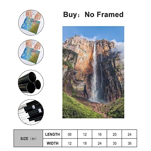 Yaosh Angel Falls Venezuela Landscape Canvas Poster Bedroom Decor Sports Landscape Office Room Decor Gift,Canvas Poster Wall Art Decor Print Picture Paintings , 16X24Inchs(40X60Cm) #TOP1