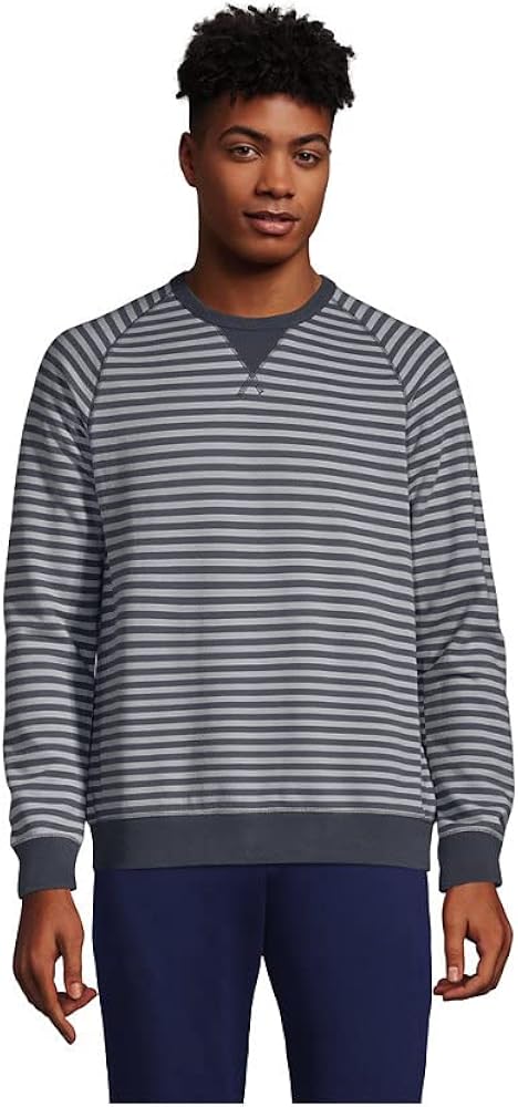 Lands' End Mens French Terry Crewneck 