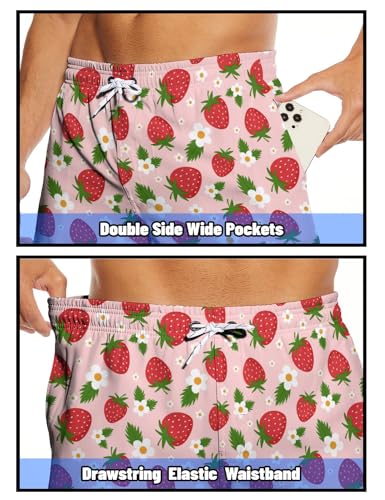 Mens Swim Trunks 7" Quick Dry Beach Shorts Swimsuit with Compression Liner and Pockets3