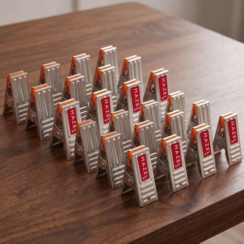 Image of HAZEL Stainless Steel Clips for Clothes Drying | Cloth Clips for Drying Cloth (A Shape Clips, Set of 24)