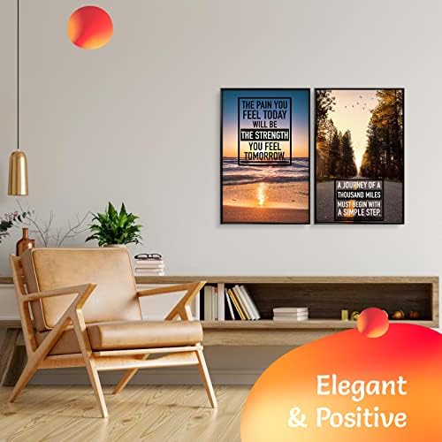 Motivational Posters - Inspirational Quotes Wall Art - Motivational Wall Art Easy To Decorate - Wall Posters For Office, School, HomeOffice - Positive Quotes 11x17in - Set of 6 - Posters & Prints