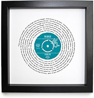 Personalised Vinyl Record Song Lyrics Print - Thoughtful Wedding, Anniversary, Valentines, Christmas or Birthday Gift (The Beatles - In My Life)