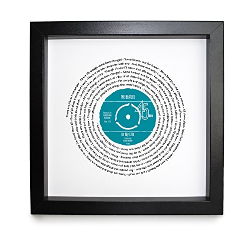 Personalised Vinyl Record Song Lyrics Print - Thoughtful Wedding, Anniversary, Valentines, Christmas or Birthday Gift (The Beatles - In My Life)