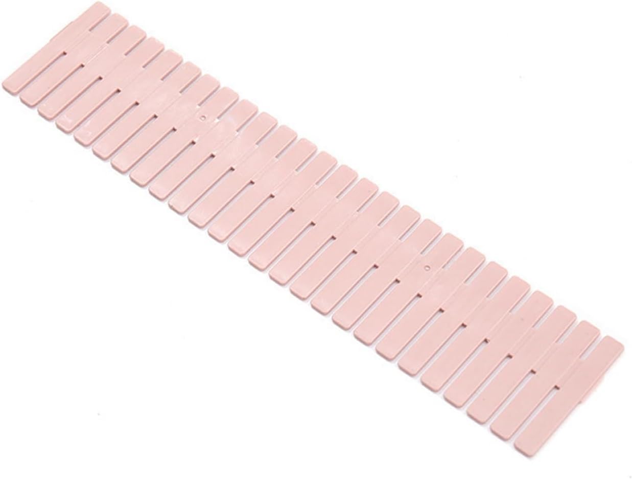 Adjustable Space-saving Cabinet Organizer Makeup Sock Underwear Drawer Divider Organizers Plastic Grid(Pink 8Pcs)