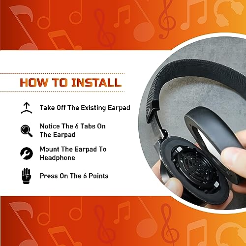 Image of Crysendo Headphone Cushion for JBL Live 500BT Wireless Over-Ear Headphone | Replacement Ear Pads Ear Cushions | Protein Leather & Memory Foam (Black)