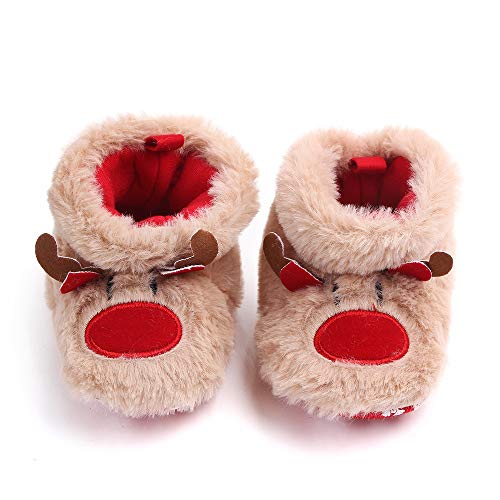 Livebox Baby Slippers Boys Girls Infant Booties Anti Slip Boots Christmas Reindeer Socks Shoes For Toddler Prewalker 12-18 Months #TOP3