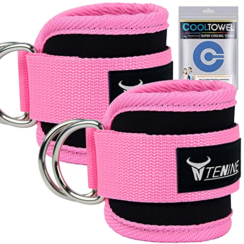 TENINE Correas de Tobillo, 2 Piezas Tobillera para polea piernas y Tobillos, máquinas de Cable Fuerte, Gimnasio, Fitness para Mejorar ABS, Glute & Pierna Entrenamiento para Mujeres y Hombres Cover