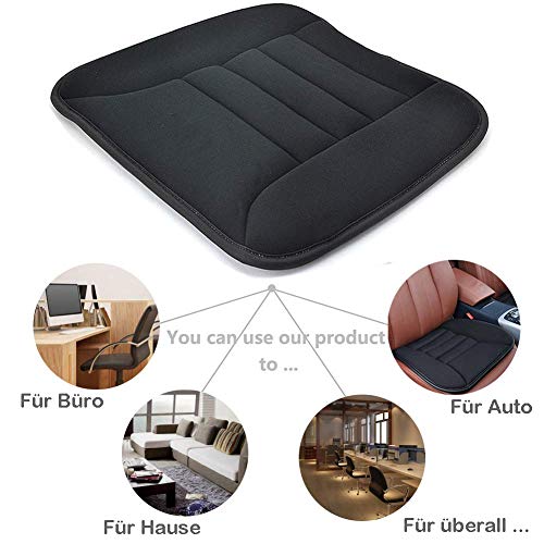 Big Ant Sitzkissen Auto TÜV-geprüfte Orthopädisches Autositzkissen Fahrersitz - Memory Foam Sitzauflage EXTRA DÜNN & ATMUNGSAKTIV Keilkissen Auto, Bürostuhl, PC-Stuhl - rutschfest, 50x40cm (1 Stück)