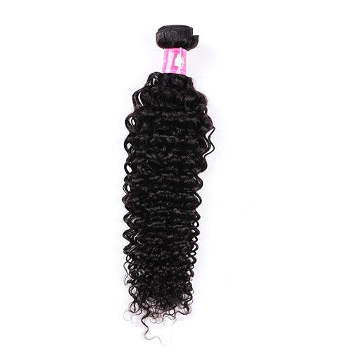 Miniatura 1 de Deep Curly Hair Bundle Brazillian Virgin Hair Weft Supplier 1pcs 12 Inch 1B Black 100g Soft Remy Hair Bundles