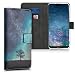Produktbild kwmobile Hülle kompatibel mit Huawei P20 Lite (2019) - Kunstleder Wallet Case mit Kartenfächern Stand Galaxie Baum Wiese Blau Grau Schwarz