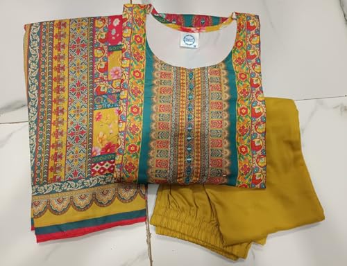 Image of Viscose Muslin womens kurta set with dupatta /womens kurta set with dupatta