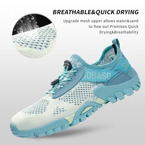 Image of SOBASO Water Shoes Women Men Quick Drying Swim Beach Aqua Shoes for Water Sport Diving Hiking Sailing Travel