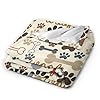 Dog Paws and Bones Print Throw Blanket Flannel Fleece Blankets Soft Plush for Sofa Couch Bedroom Gift 50"X40" #4