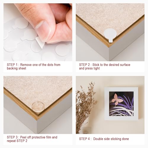 SmoTecQ Crystal Clear Double Sided Adhesive Dots, 250 Pieces High Strength Removable Glue Point Stickers for Crafts, Gift Wraping, Balloon Party Decoration, Attaching Photos, Daily Build and Repair