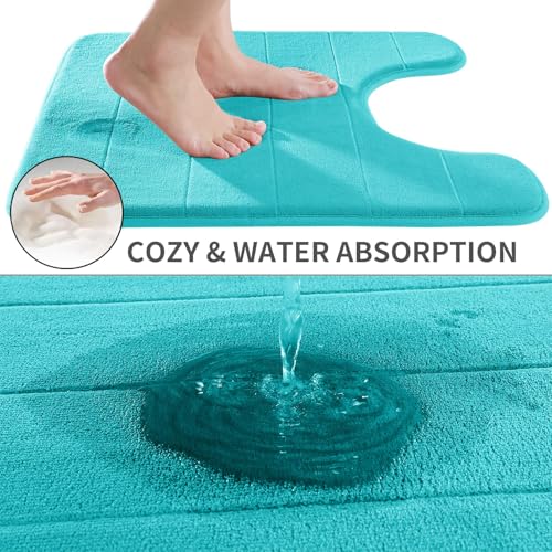 image for Yimobra Memory Foam Toilet Bath Mat U-Shaped, Soft and Comfortable, Su