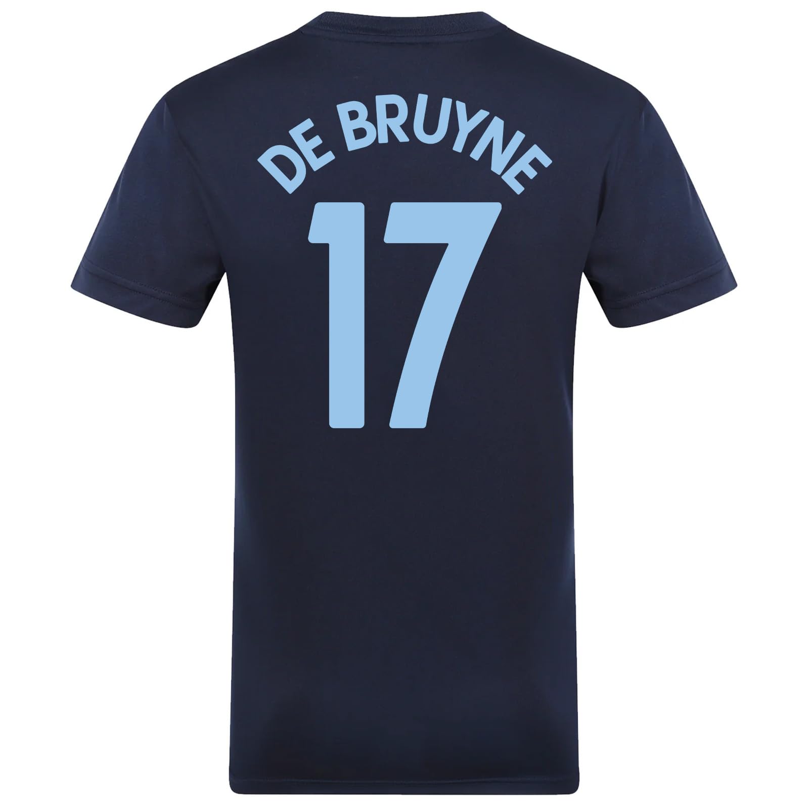 MANCHESTER CITY FC Mens De Bruyne 17 Poly T-Shirt Navy Blue Small