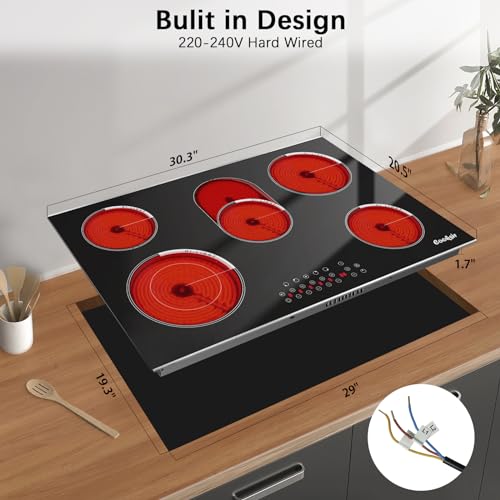 Cooksir Electric Cooktop 30 Inch, 5 Burner Builtin Electric Stove Top