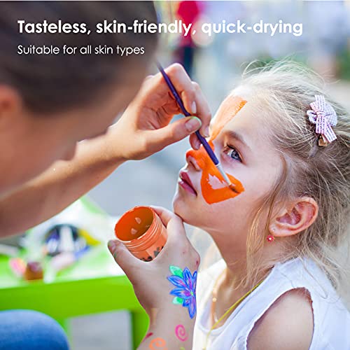 Creamify Lichtgevende verf, 24 stuks, neonkleuren, bodypainting, verf gebruikt voor carnaval, make-up, bodyverf, fluorescerende kleuren, gezichtsverf, kinderschmink, neonschmink, 8 kleuren - Image 6
