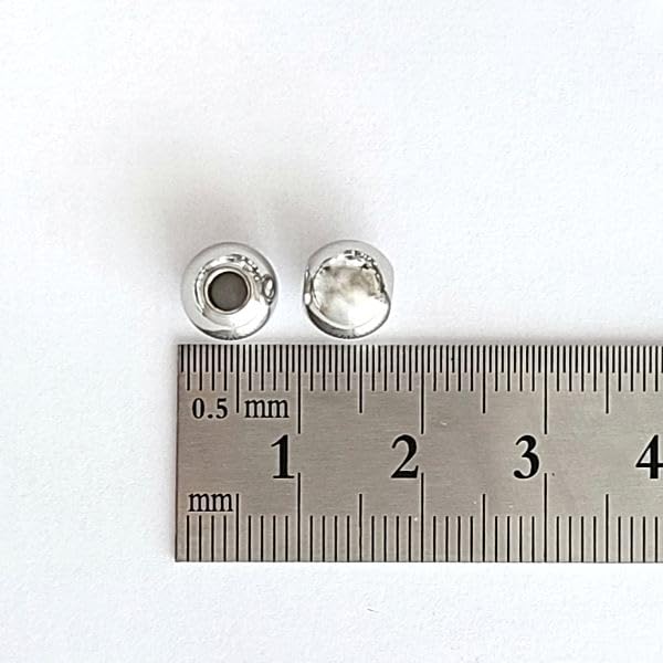 Amazon.co.jp: シルバー ステンレス メタルビーズ 【6個 8mm 穴 3mm