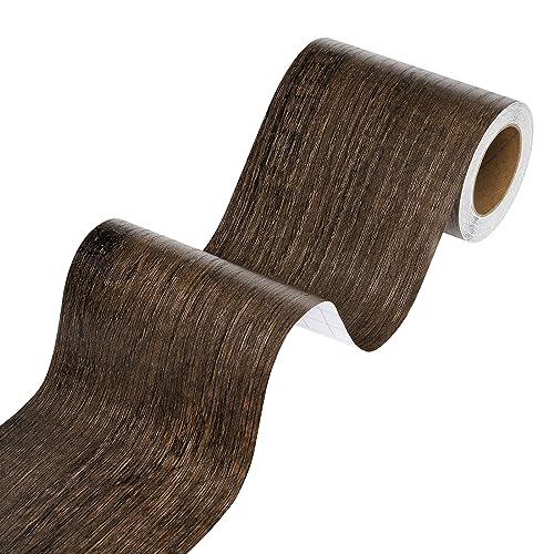 Stickyart Cenefa Adhesiva para Pared de Madera Marrón 7.6cmX500cm Cenefa Adhesiva Cocina Vinilos para Muebles Palilleria Madera pared Decoracion Perfecta para Cocinas Baños Dormitorios Impermeable