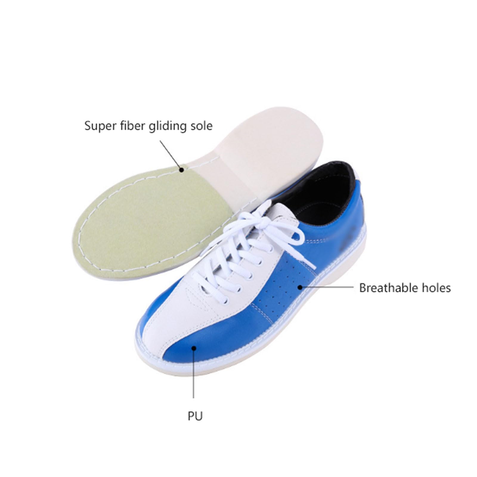 Zapatos de Bolos para Hombre,Zapatos de Bolos para Mujer,Zapatillas De Bolos De Cuero,Ligeros,con Cordones Zapatos Deportivos Transpirables,para Hombres,Mujeres y Adultos,Talla 29-53