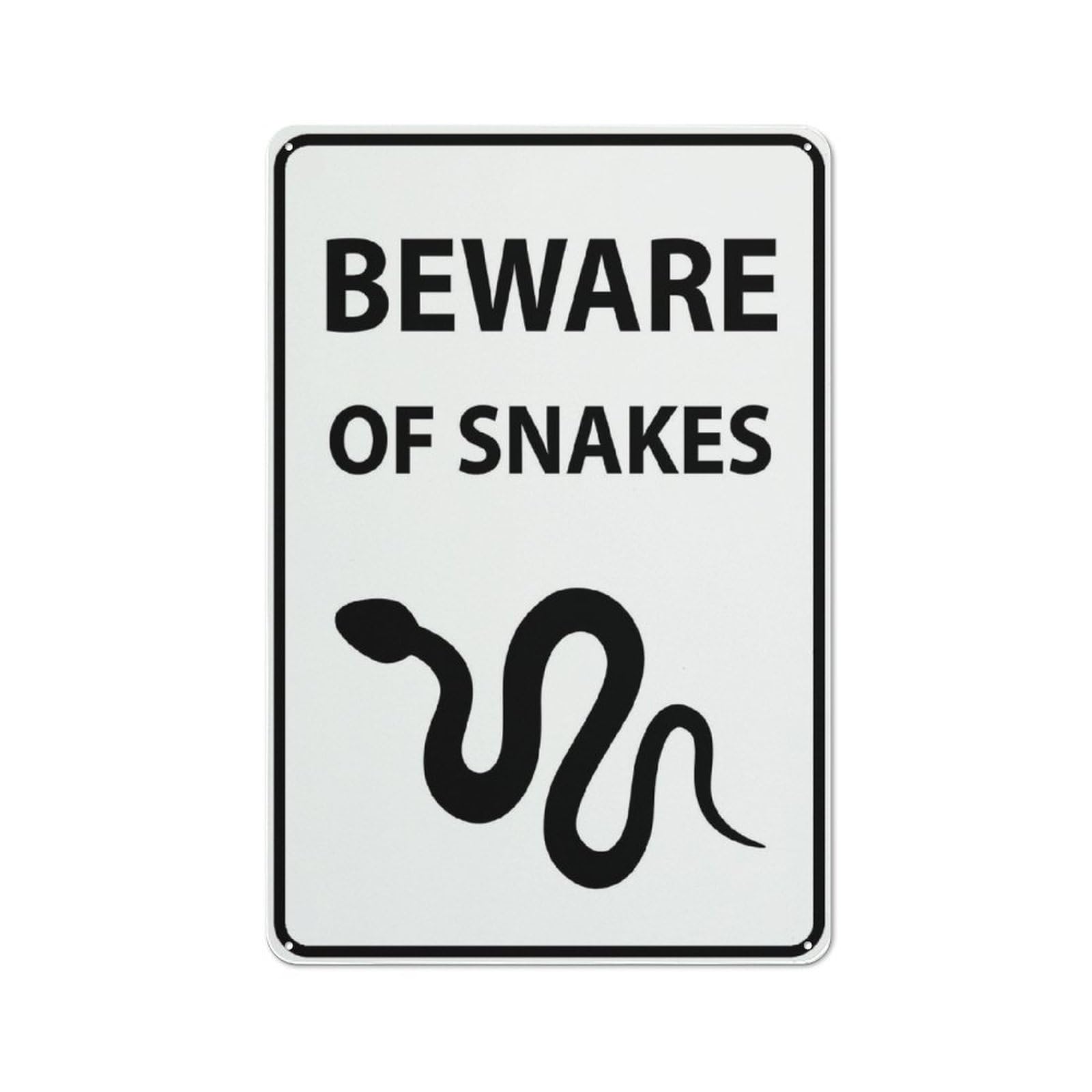 Beware Of Snakes Metal Sign 8"x12" Rust-Free Aluminum | Easy to Read, Sturdy, Keep Out for Outdoor Home & Farm Yard