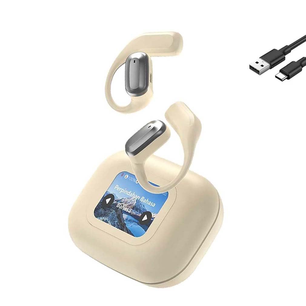 Vylaras Ai Translator Earbuds, Vylaras Earbuds, Ai Translation Wireless Bluetooth Earphones, Translation Earbuds Real Time, 144 Language High Accuracy Two Way Earbuds for Travel, Learning (Beige)