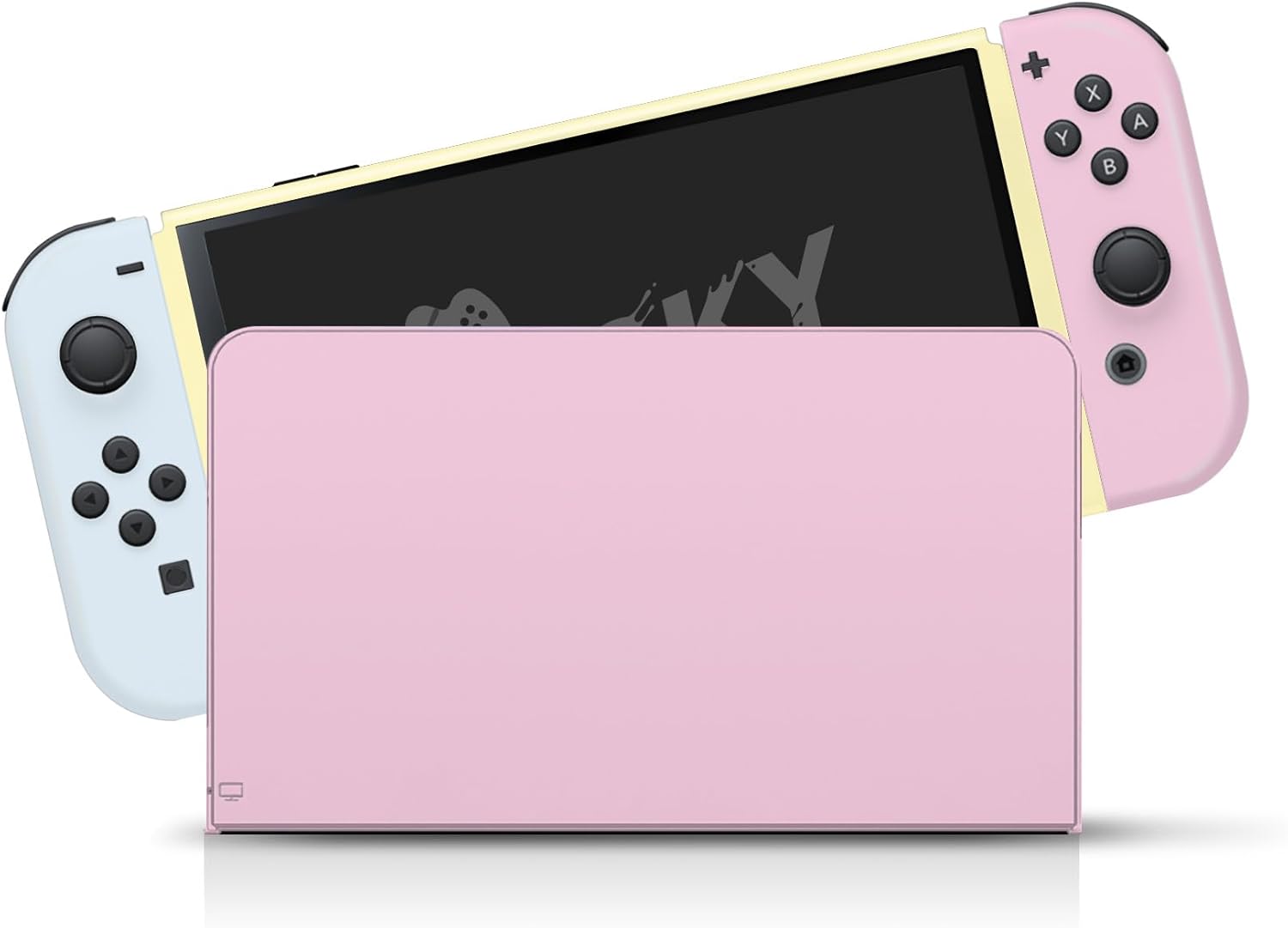 Tacky Design Color Blocking Skin Compatible with Nintendo Switch OLED Skin Wrap Cover, Colorwave for Switch OLED Stickers, Premium 3M Vinyl (Pink & Baby Blue, Nintendo Switch OLED)