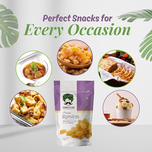 Image of Farmers Studio - Premium Raisins 250gm | Handpicked Dry Fruits | Natural & Healthy Snack | No Added Sugar | Rich in Iron & Minerals | Perfect for Gifting, Baking & Everyday Use