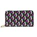 Produktbild JHGFG Night Fun Bowling Frauen RFID Blocking Zip Around Wallet Echte Leder Clutch Langer Kartenhalter Organizer Wallets Große Reisetasche