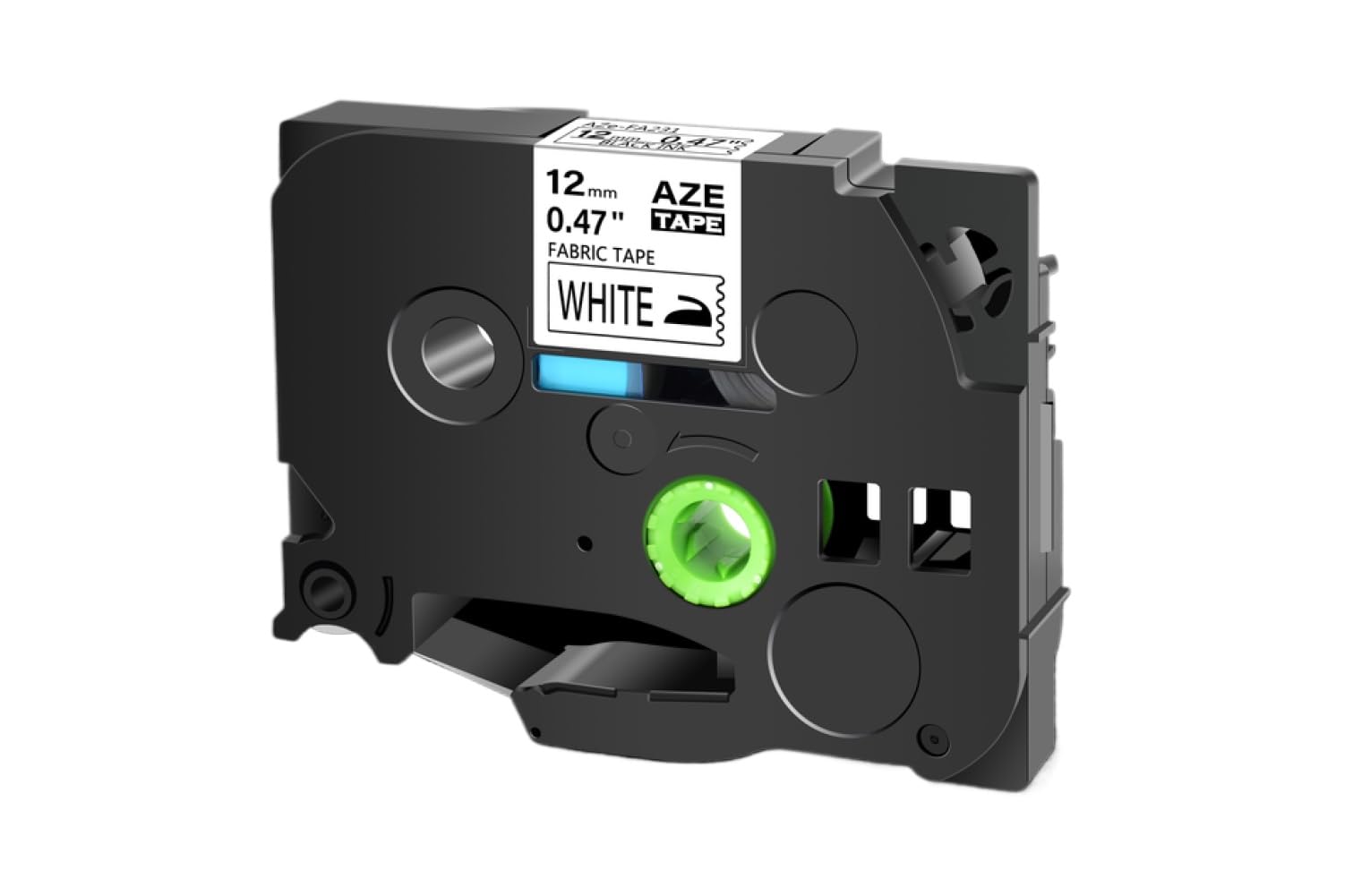 1 nastro termoadesivo in tessuto da 12 mm, compatibile con stampanti TZe-FA231 TZe-FA3 TZ-FA3R da utilizzare con etichettatrice PT-D450 PT-110 (nero su bianco)