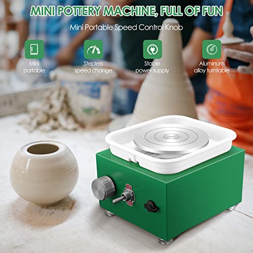 Nantfun XIMNT-1 Mini Pottery Wheel Machine, 6.5Cm 10Cm Double Turntables Detachable Basin Forming Machine Adjustable Speed Electric Ceramic Wheel thumb #2
