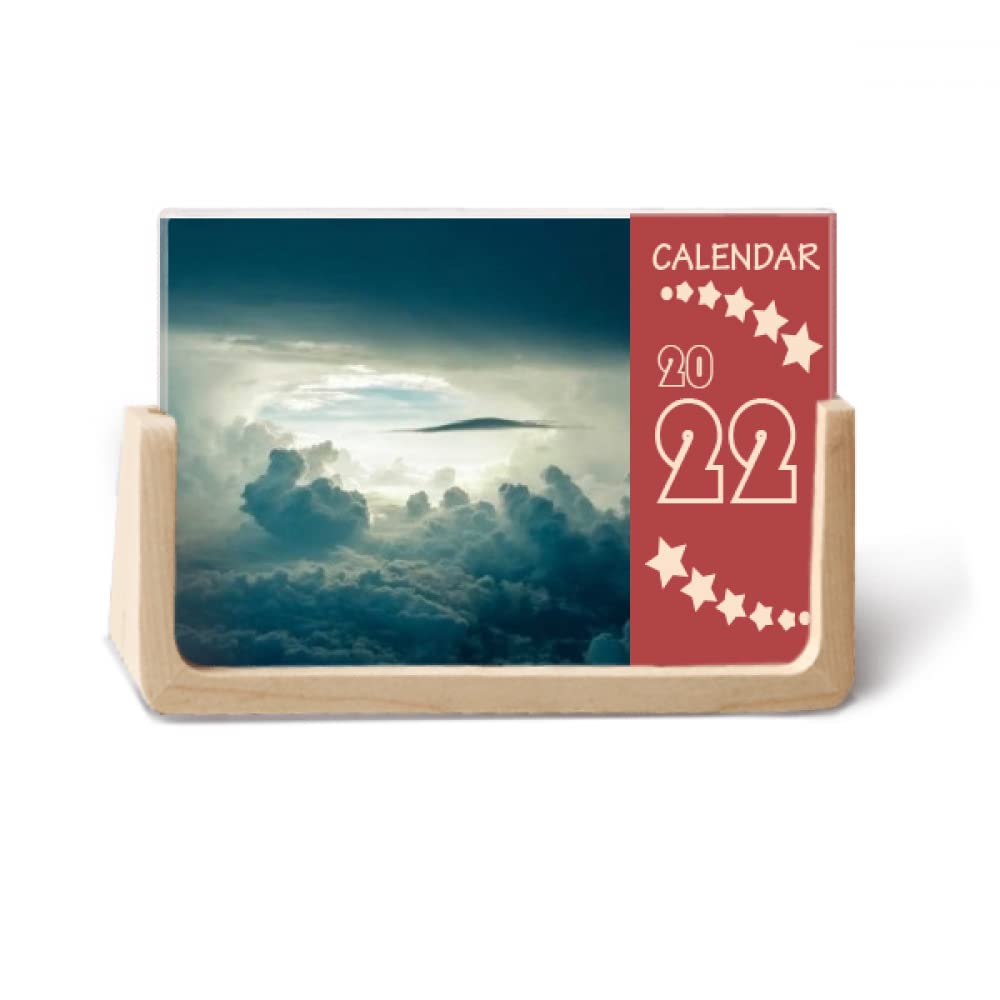 Calendrier de Bureau 12 Mois DIYlab 2022 Organiseur Cartonné Ciel Gris et Blanc