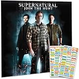 Supernatural Calendar 2026 - Deluxe 2026 Supernatural TV Show Wall Calendar Bundle with Over 100 Reminder Stickers (Sam & Dean Winchester Gifts, Office Supplies)