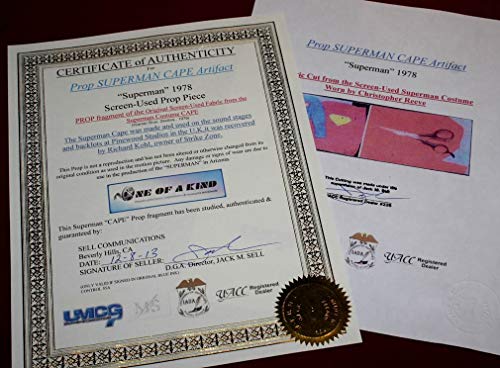 screen-used superman cape piece real cape artifact in case frame plaque coa