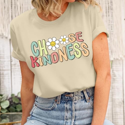 Choose Kindness Shirts for Women Be Kind Tshirt Inspirational Teacher Shirt Cute Positive Saying Casual Tee Tops3