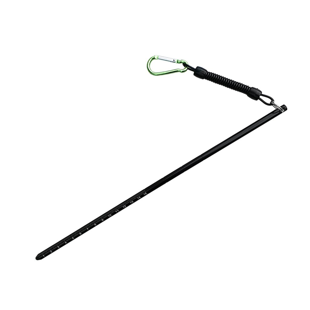 D DOLITY Aluminium Riffstab Taucher Zeigestab mit 34 cm Spiralverlängerung bis 65cm Karabinerhaken für Tauchen Schnorcheln Unterwasser Sport - Schwarz