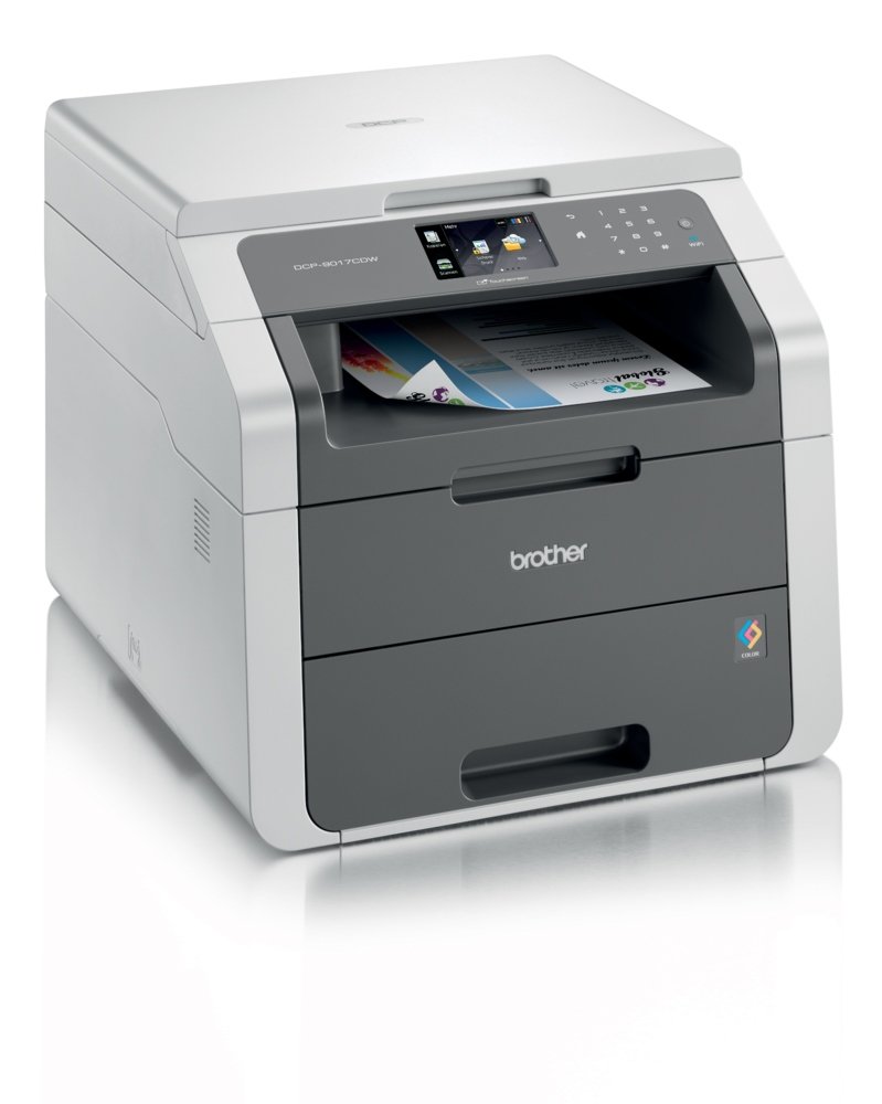 Brother DCP-9017CDW Kompaktes 3-in-1 Farb-Multifunktionsgerät (Drucken, scannen, kopieren, A4, 18 Seiten/Min., 2.400x600 dpi, LAN, WLAN, Duplexdruck, Print AirBag für 150.000 Seiten)