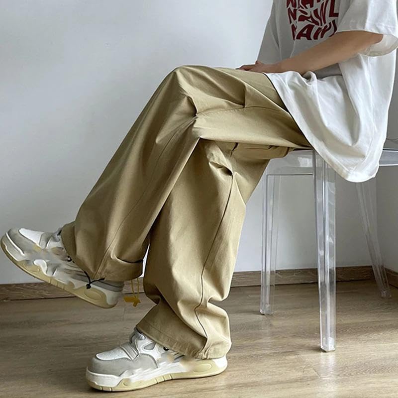 Xingfenly Parachute Pants Men Japanese Wide Leg Trousers Male Summer Loose Casual Quick Drying Streetwear Pleated4