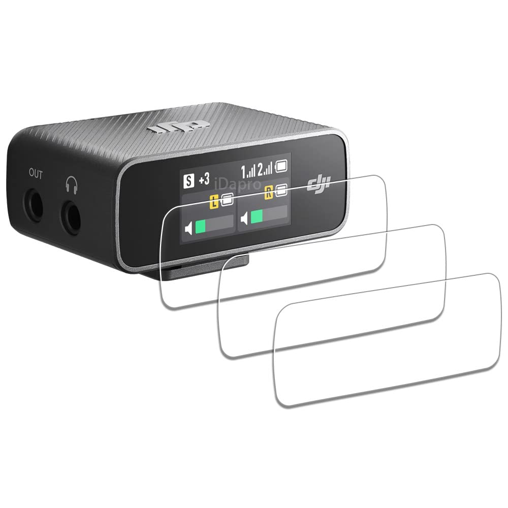 iDaPro Protection Ecran pour DJI MIC 2022 microphone Verre Trempé, Vitre Films Protecteurs Accessoire-3 pièces
