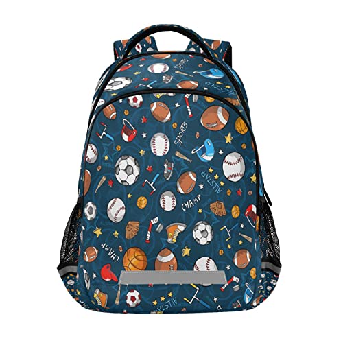 Quteprint Mochila para la escuela, balones deportivos, fútbol, béisbol, mochila de viaje para hombres y mujeres, mochila escolar para libros, bolsa para laptop de 17 pulgadas, mochila casual para