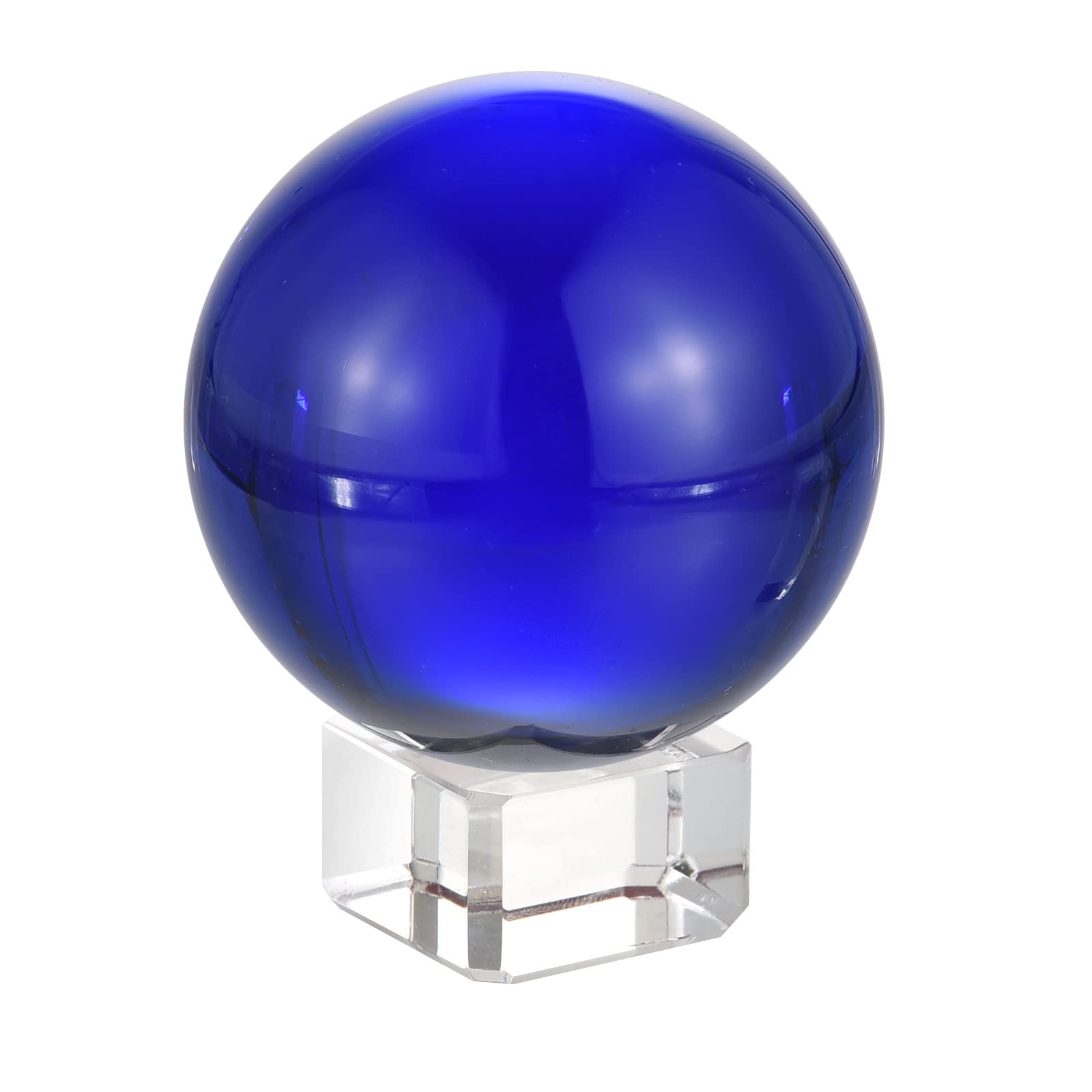 PATIKIL 50mm/2" Cristallo Sfera 1 Set K9 Cristallo Sfera Decorative Sfera con Confezione Regalo e Cristallo Cavalletto per Fotografia Ufficio Decorazione Scuro Blu