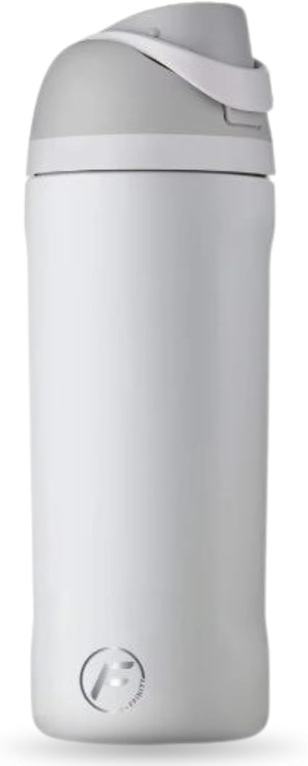 IN-FFINITY-16oz Water Bottle – Insulated Stainless Steel with Straw Lid, 24h Cold & 12h Hot Gym, Hiking, Travel & Kids Sports Metal Water Bottle with Carry Handle (BLACK) (SNOW GRAY, 16OZ)
