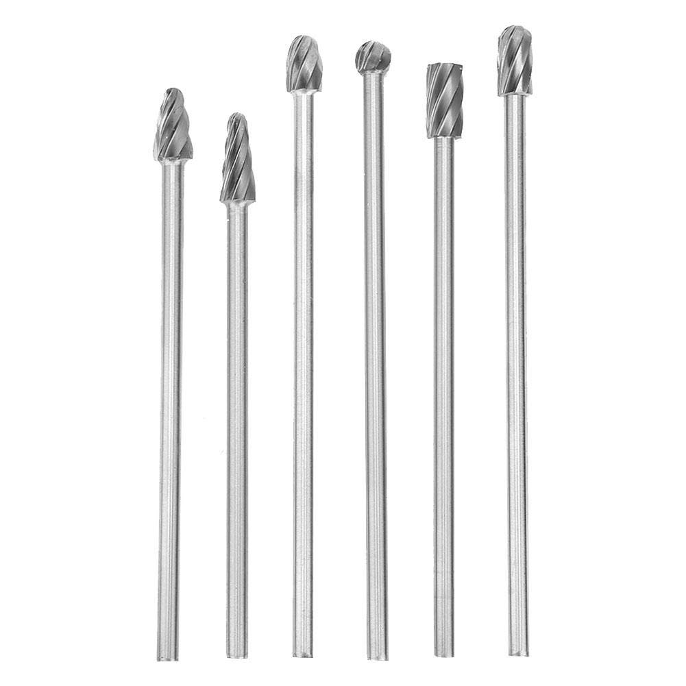 Set 6 Frese Per Alluminio - Carburo Di Tungsteno, Gambo 6mm, Per Fresatura E Tornio