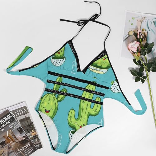 Monokini vert cactus pour vos vacances à la plage - 3